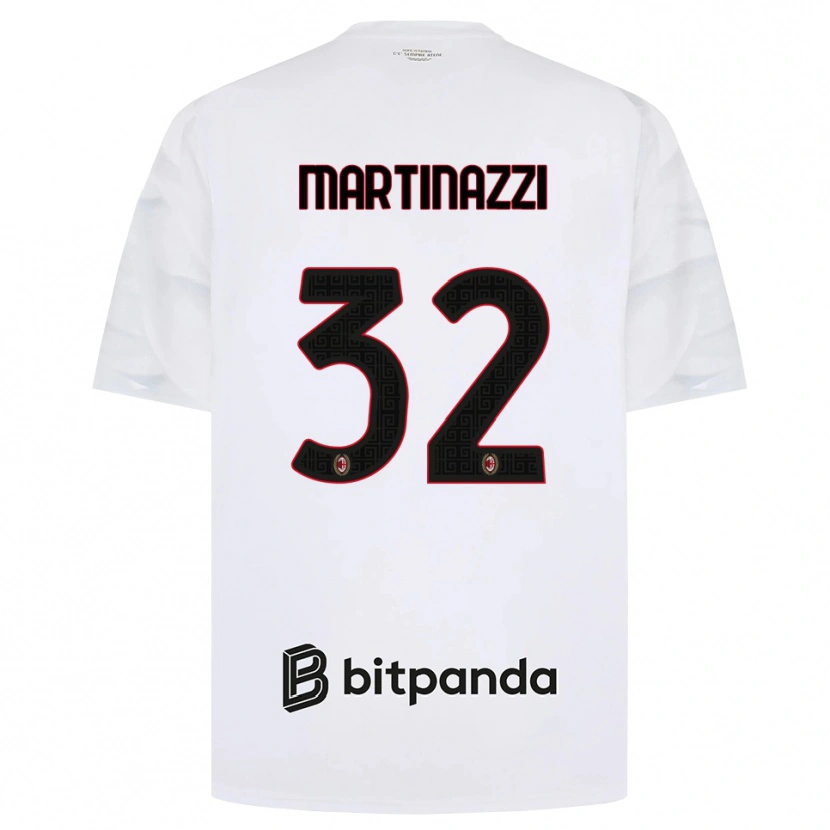 Danxen Kvinnor Luca Martinazzi #32 Vit Röd Svart Bortatröja Matchtröjor 2026/27 Tröjor T-Tröja