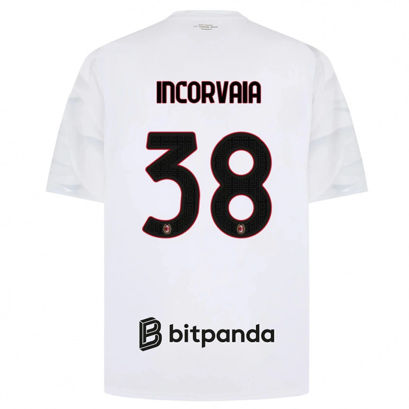 Danxen Kvinnor Giovanni Incorvaia #38 Vit Röd Svart Bortatröja Matchtröjor 2026/27 Tröjor T-Tröja