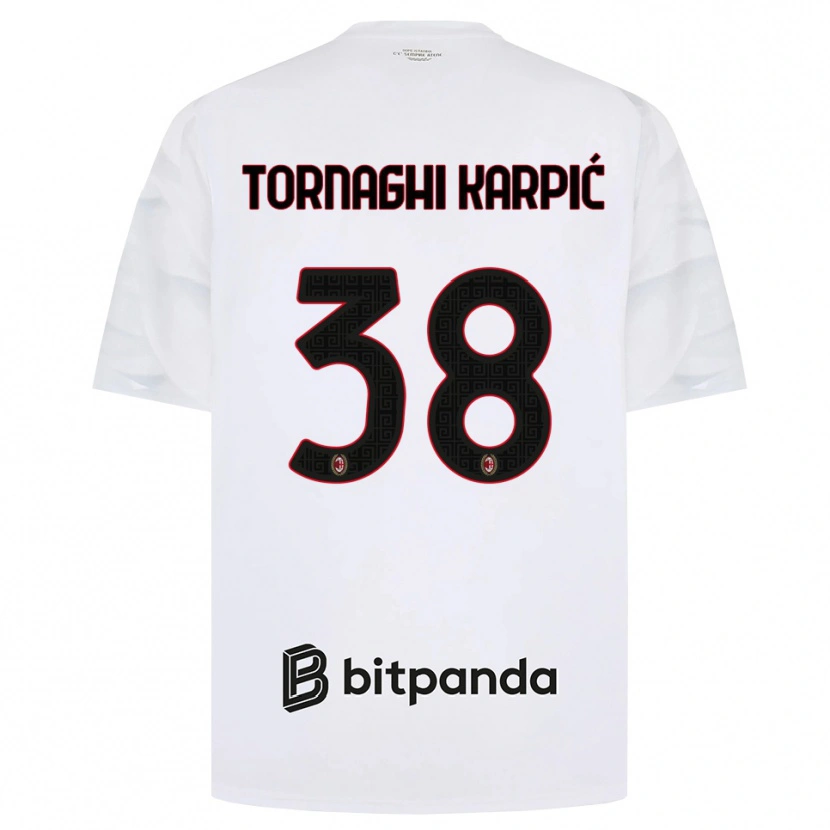 Danxen Kvinnor Lavinia Tornaghi Karpić #38 Vit Röd Svart Bortatröja Matchtröjor 2026/27 Tröjor T-Tröja