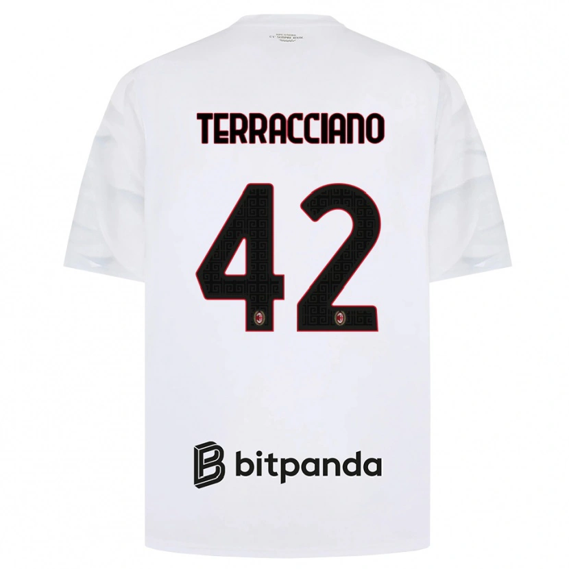 Danxen Kvinnor Filippo Terracciano #42 Vit Röd Svart Bortatröja Matchtröjor 2026/27 Tröjor T-Tröja
