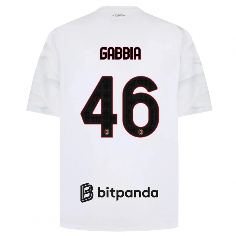 Danxen Kvinnor Matteo Gabbia #46 Vit Röd Svart Bortatröja Matchtröjor 2026/27 Tröjor T-Tröja