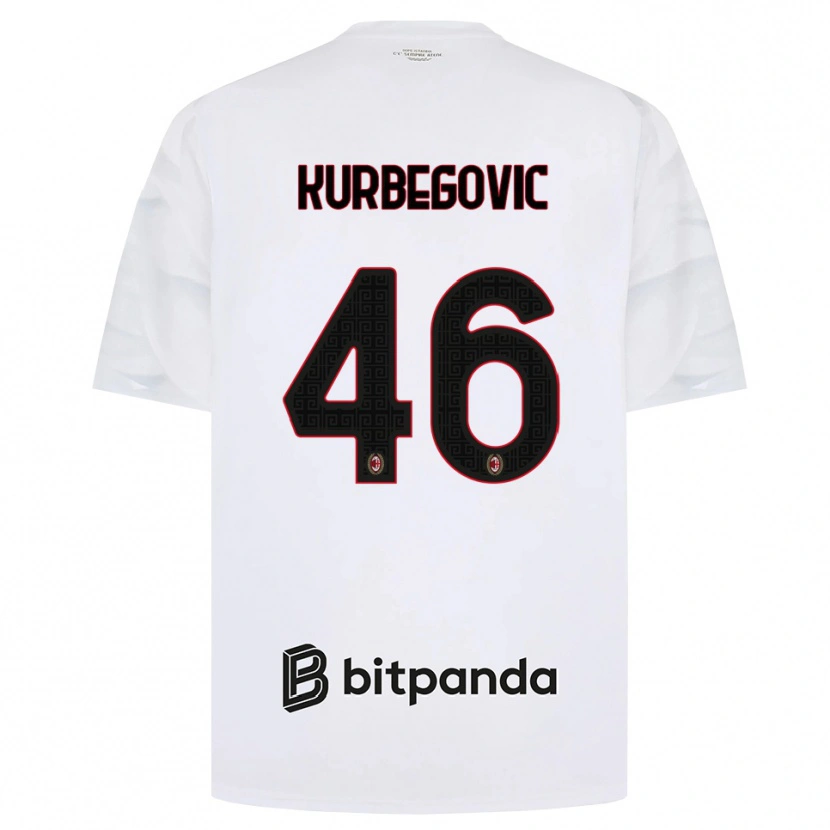 Danxen Kvinnor Dino Kurbegovic #46 Vit Röd Svart Bortatröja Matchtröjor 2026/27 Tröjor T-Tröja