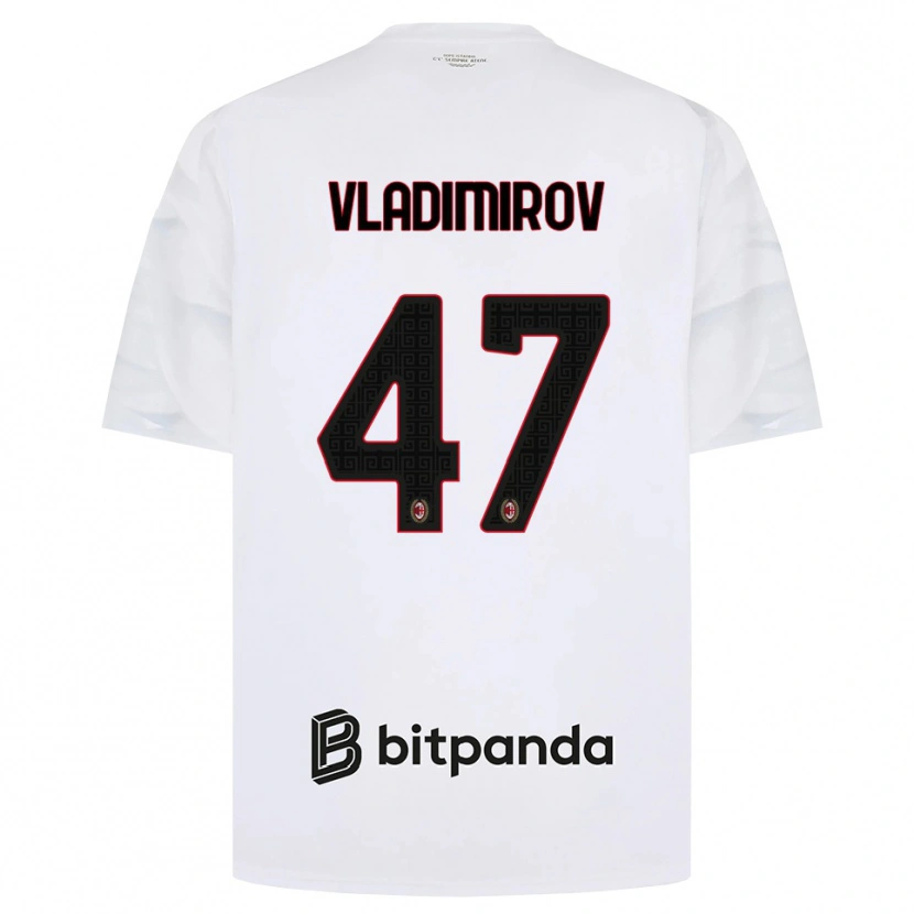 Danxen Kvinnor Valeri Vladimirov #47 Vit Röd Svart Bortatröja Matchtröjor 2026/27 Tröjor T-Tröja