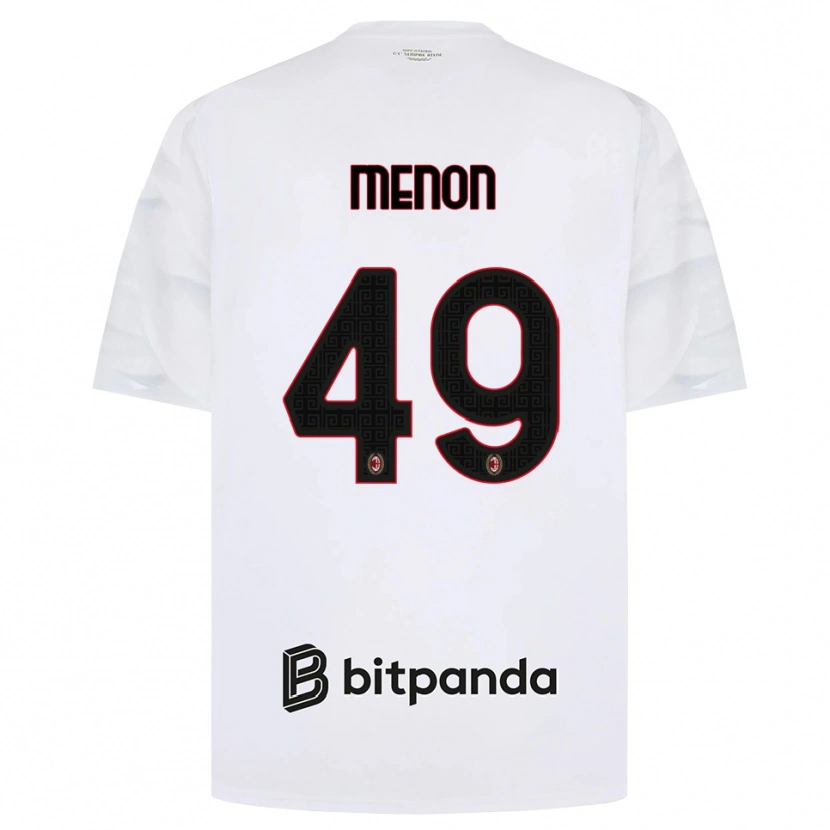 Danxen Kvinnor Luca Menon #49 Vit Röd Svart Bortatröja Matchtröjor 2026/27 Tröjor T-Tröja
