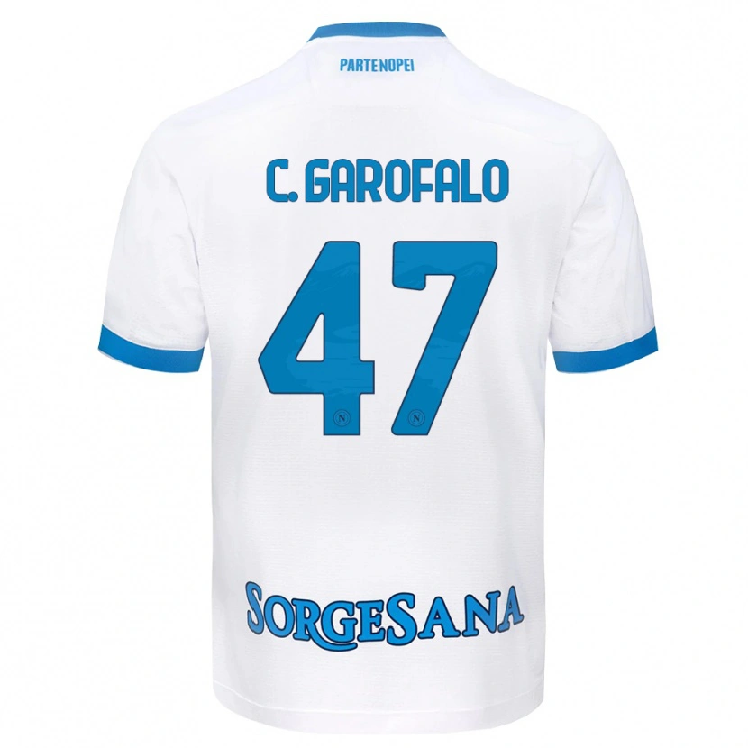 Danxen Kvinnor Christian Garofalo #47 Vit Himmelblå Bortatröja Matchtröjor 2026/27 Tröjor T-Tröja