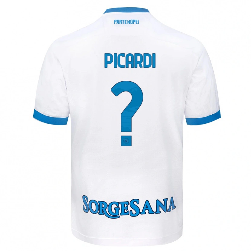 Danxen Kvinnor Davide Picardi #0 Vit Himmelblå Bortatröja Matchtröjor 2026/27 Tröjor T-Tröja