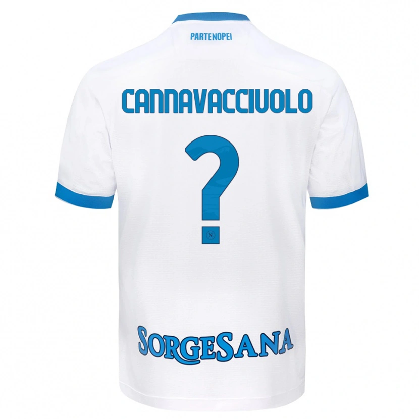Danxen Kvinnor Luigi Pio Cannavacciuolo #0 Vit Himmelblå Bortatröja Matchtröjor 2026/27 Tröjor T-Tröja