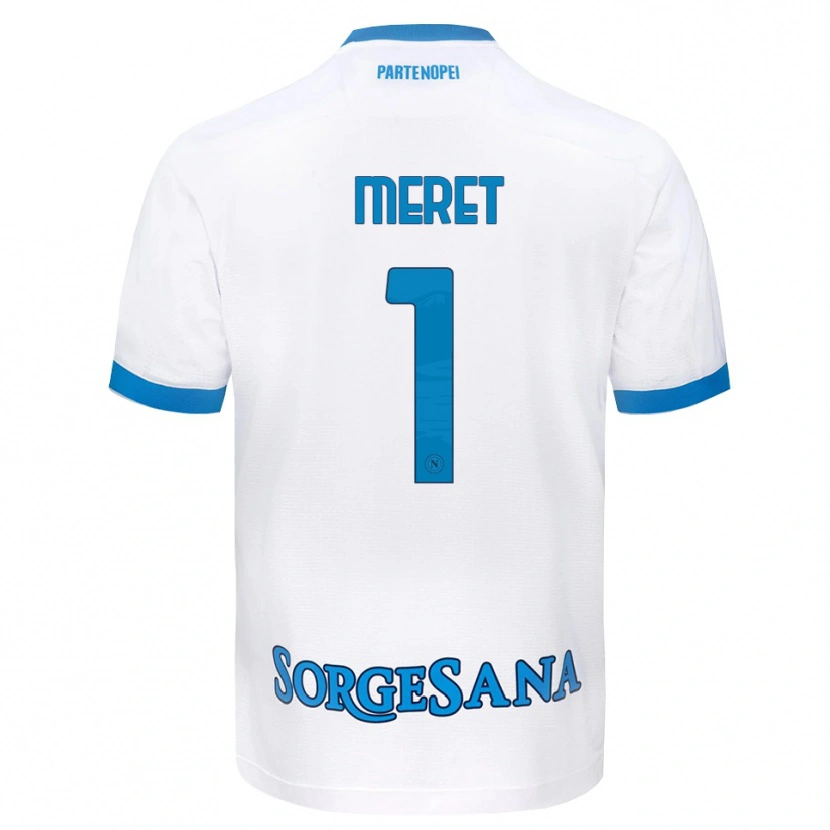 Danxen Kvinnor Alex Meret #1 Vit Himmelblå Bortatröja Matchtröjor 2026/27 Tröjor T-Tröja