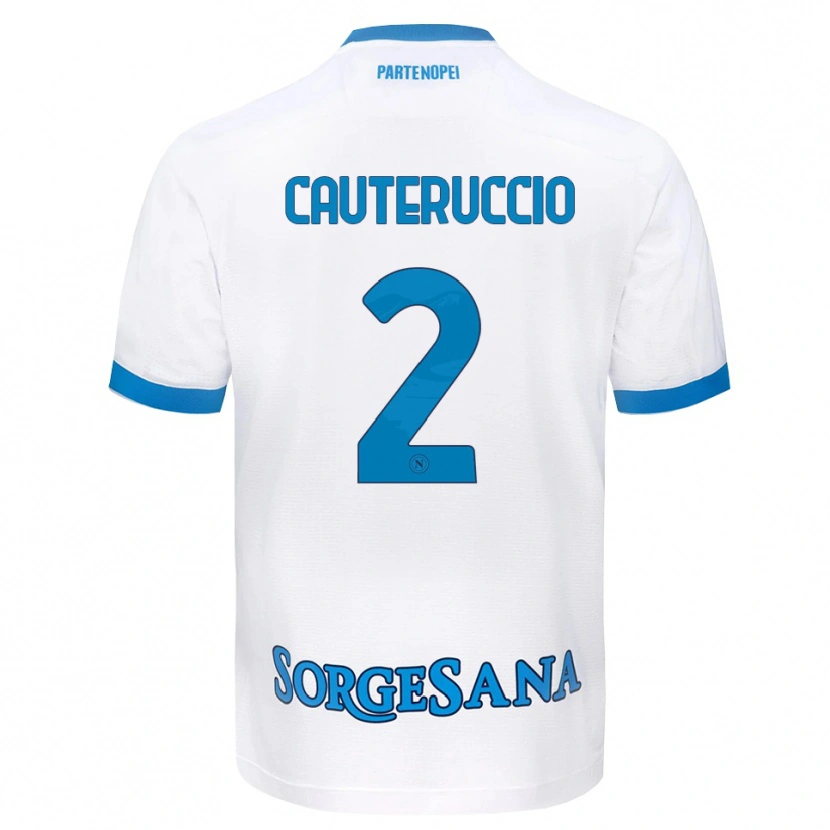 Danxen Kvinnor Walter Cauteruccio #2 Vit Himmelblå Bortatröja Matchtröjor 2026/27 Tröjor T-Tröja