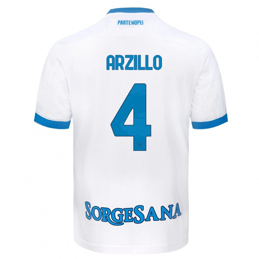 Danxen Kvinnor Antonino Arzillo #4 Vit Himmelblå Bortatröja Matchtröjor 2026/27 Tröjor T-Tröja