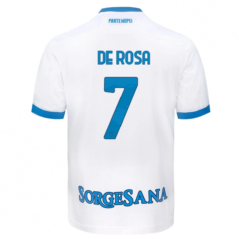 Danxen Kvinnor Vincenzo De Rosa #7 Vit Himmelblå Bortatröja Matchtröjor 2026/27 Tröjor T-Tröja