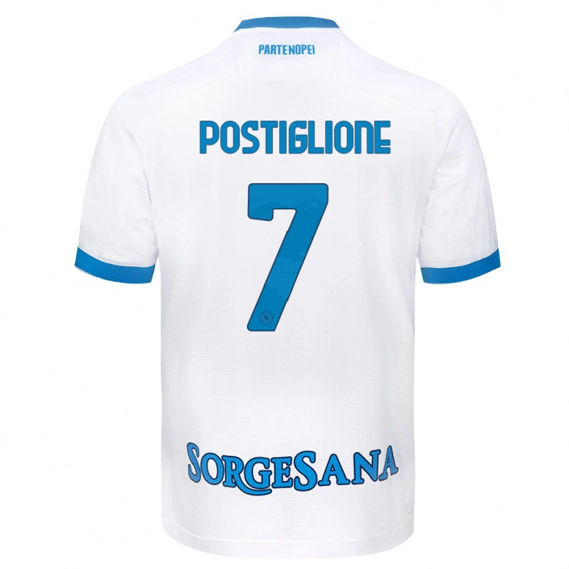 Danxen Kvinnor Tommaso Postiglione #7 Vit Himmelblå Bortatröja Matchtröjor 2026/27 Tröjor T-Tröja