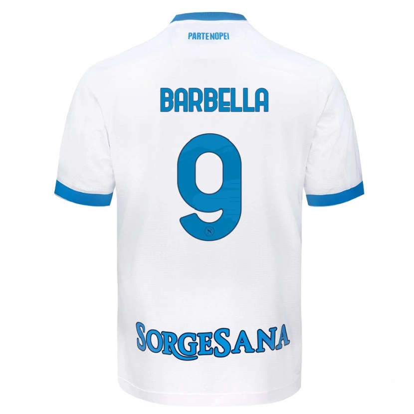 Danxen Kvinnor Michele Barbella #9 Vit Himmelblå Bortatröja Matchtröjor 2026/27 Tröjor T-Tröja