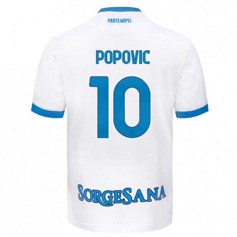 Danxen Kvinnor Matija Popovic #10 Vit Himmelblå Bortatröja Matchtröjor 2026/27 Tröjor T-Tröja