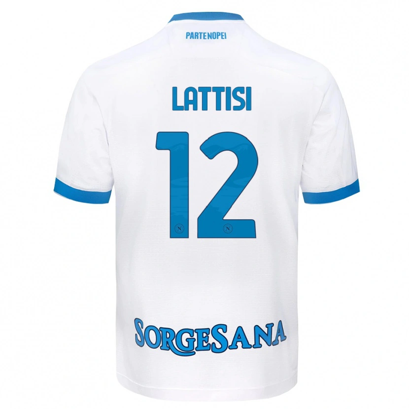 Danxen Kvinnor Francesco Lattisi #12 Vit Himmelblå Bortatröja Matchtröjor 2026/27 Tröjor T-Tröja