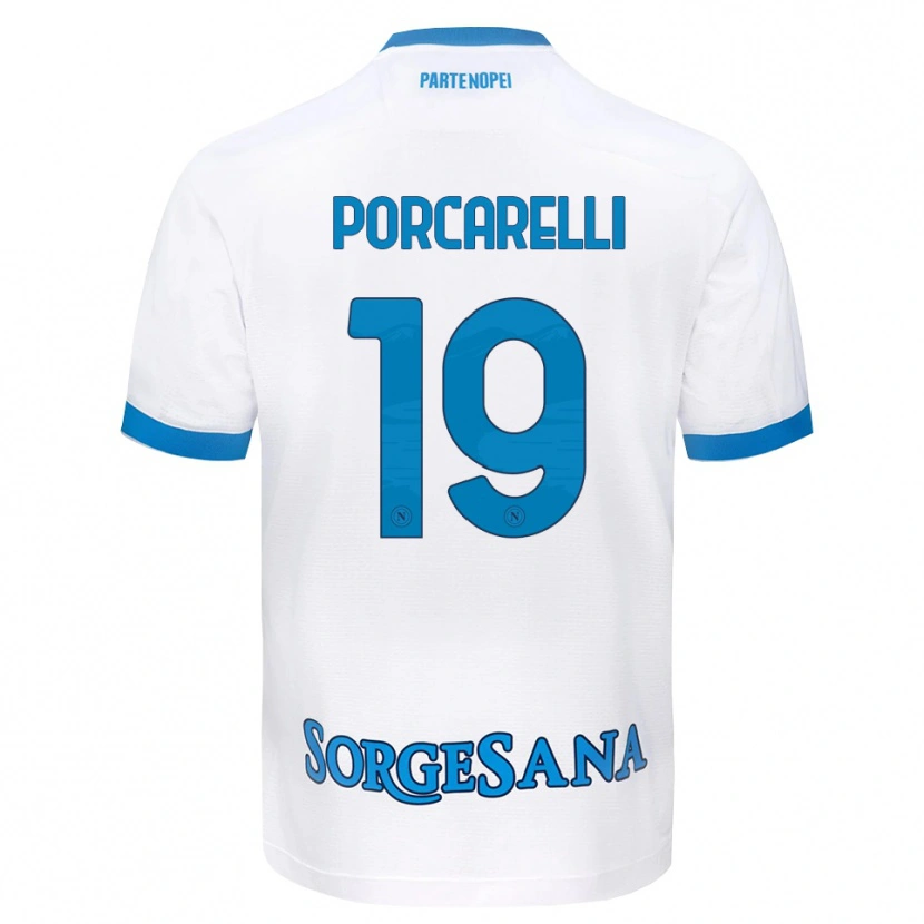 Danxen Kvinnor Maddelena Porcarelli #19 Vit Himmelblå Bortatröja Matchtröjor 2026/27 Tröjor T-Tröja