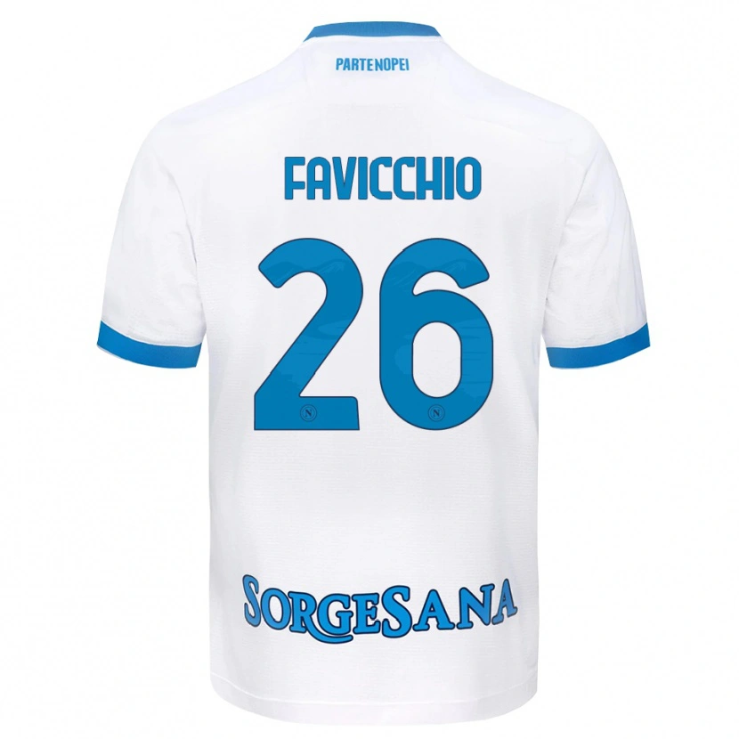 Danxen Kvinnor Elia Favicchio #26 Vit Himmelblå Bortatröja Matchtröjor 2026/27 Tröjor T-Tröja