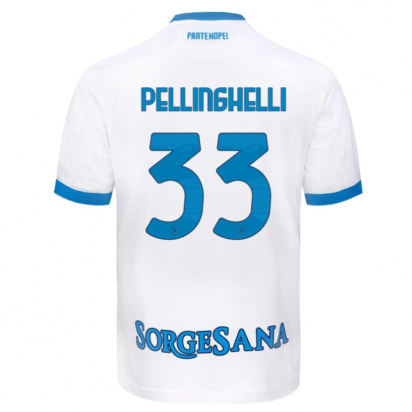 Danxen Kvinnor Alice Pellinghelli #33 Vit Himmelblå Bortatröja Matchtröjor 2026/27 Tröjor T-Tröja