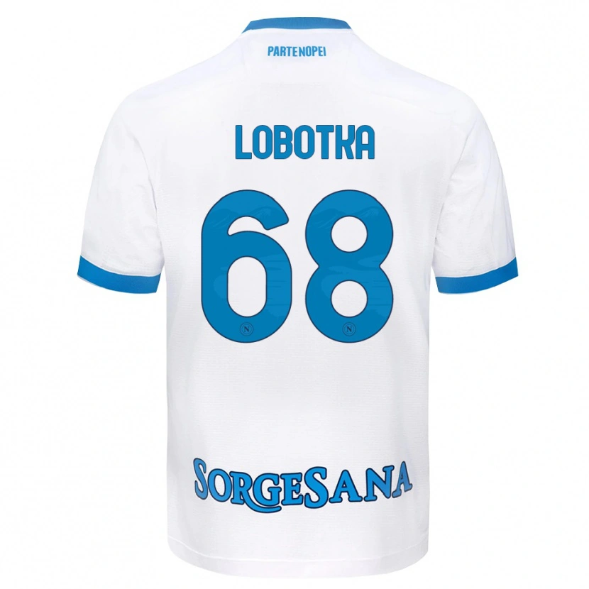 Danxen Kvinnor Stanislav Lobotka #68 Vit Himmelblå Bortatröja Matchtröjor 2026/27 Tröjor T-Tröja