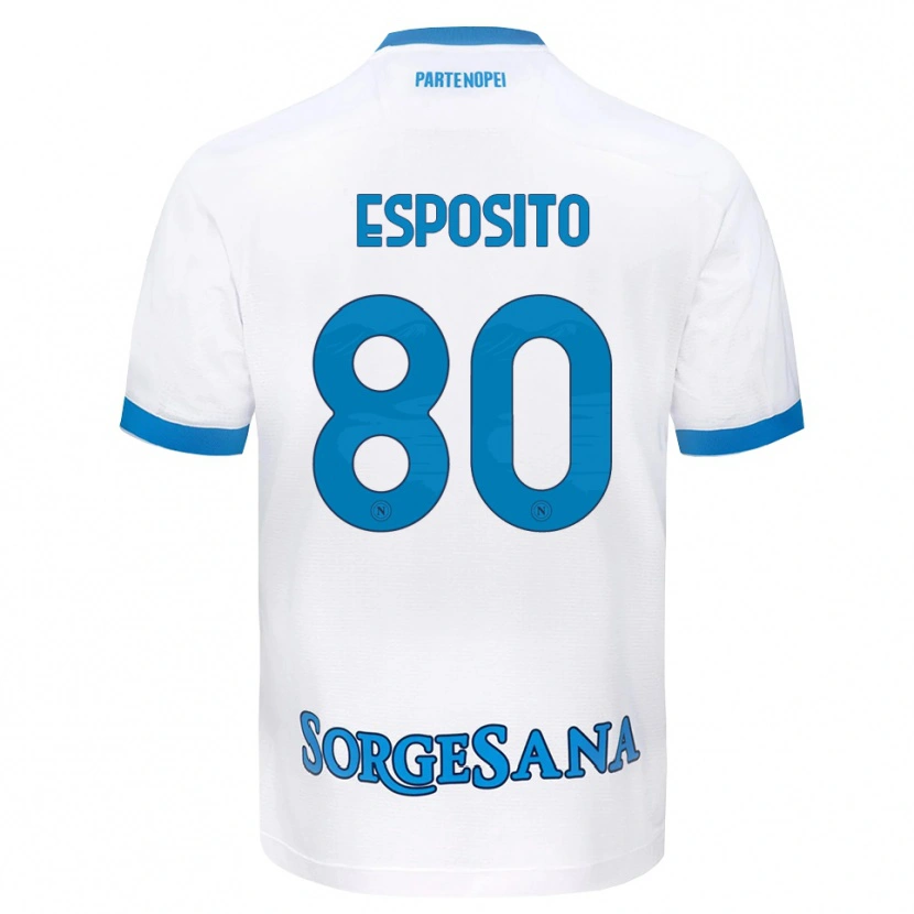 Danxen Kvinnor Luigi Esposito #80 Vit Himmelblå Bortatröja Matchtröjor 2026/27 Tröjor T-Tröja