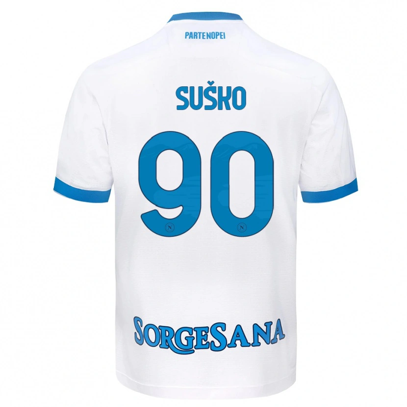 Danxen Kvinnor Daniel Suško #90 Vit Himmelblå Bortatröja Matchtröjor 2026/27 Tröjor T-Tröja