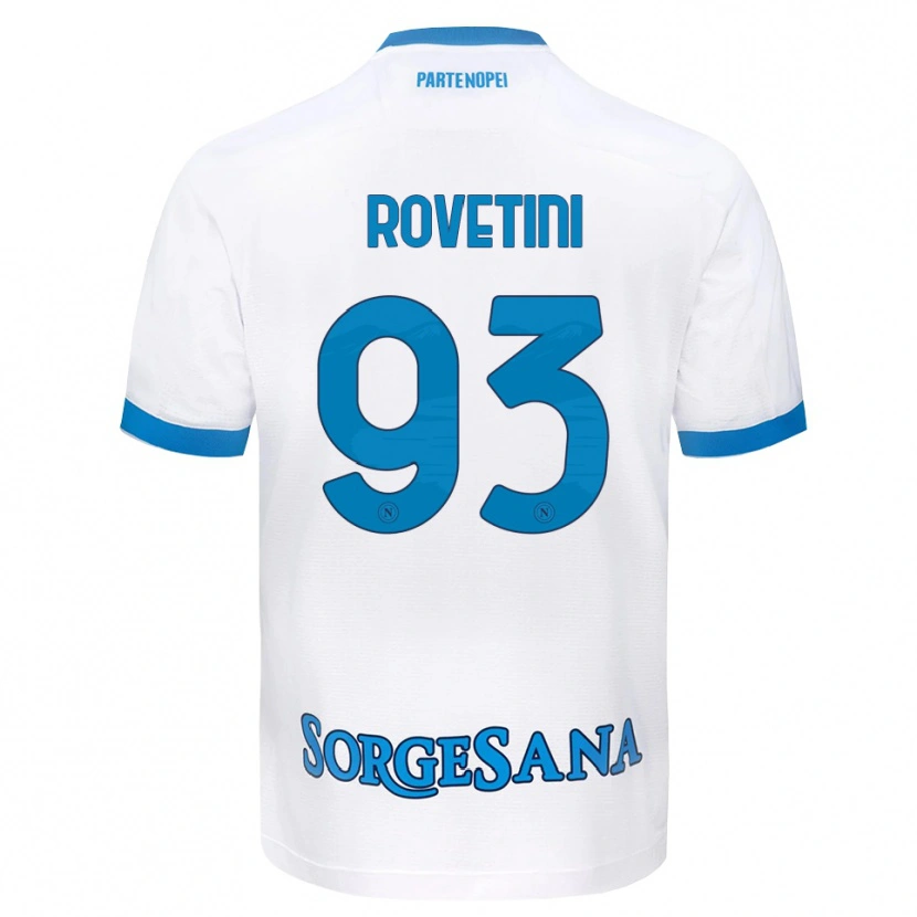 Danxen Kvinnor Alessandro Rovetini #93 Vit Himmelblå Bortatröja Matchtröjor 2026/27 Tröjor T-Tröja