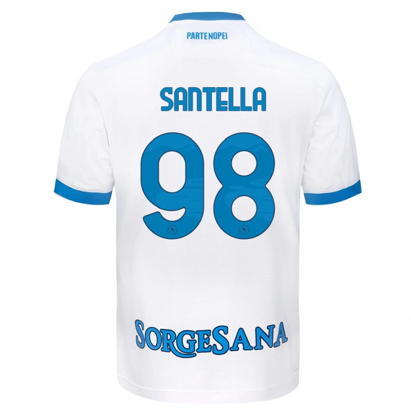Danxen Kvinnor Alessandro Santella #98 Vit Himmelblå Bortatröja Matchtröjor 2026/27 Tröjor T-Tröja