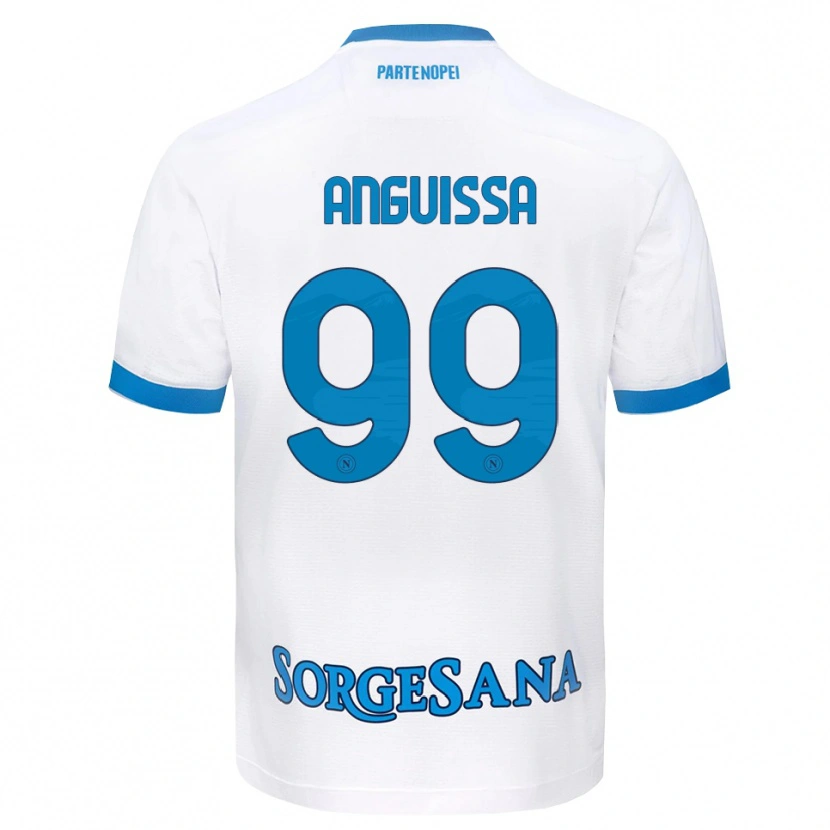 Danxen Kvinnor Frank Anguissa #99 Vit Himmelblå Bortatröja Matchtröjor 2026/27 Tröjor T-Tröja