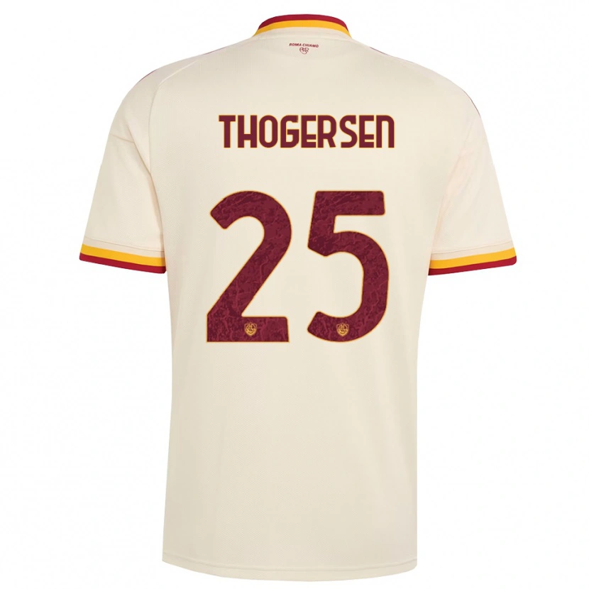 Danxen Kvinnor Frederikke Skjødt Thøgersen #25 Champagne Röd Gul Bortatröja Matchtröjor 2026/27 Tröjor T-Tröja