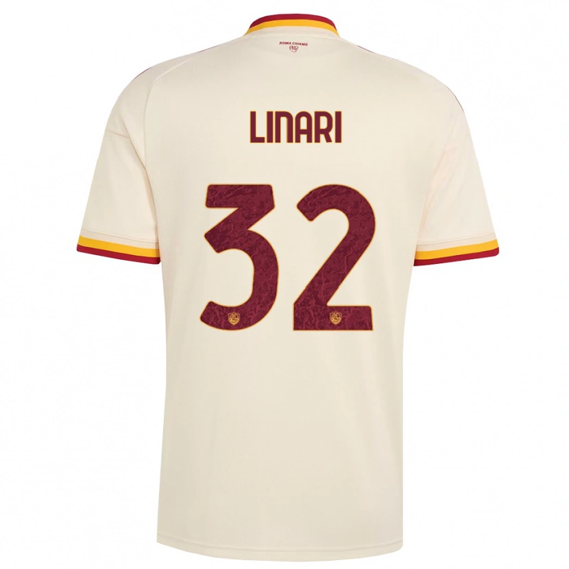 Danxen Kvinnor Elena Linari #32 Champagne Röd Gul Bortatröja Matchtröjor 2026/27 Tröjor T-Tröja