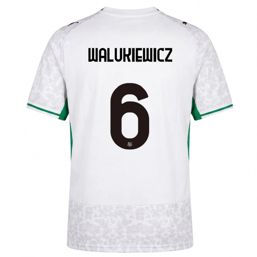 Danxen Kvinnor Sebastian Walukiewicz #6 Vit Svart Grön Bortatröja Matchtröjor 2026/27 Tröjor T-Tröja