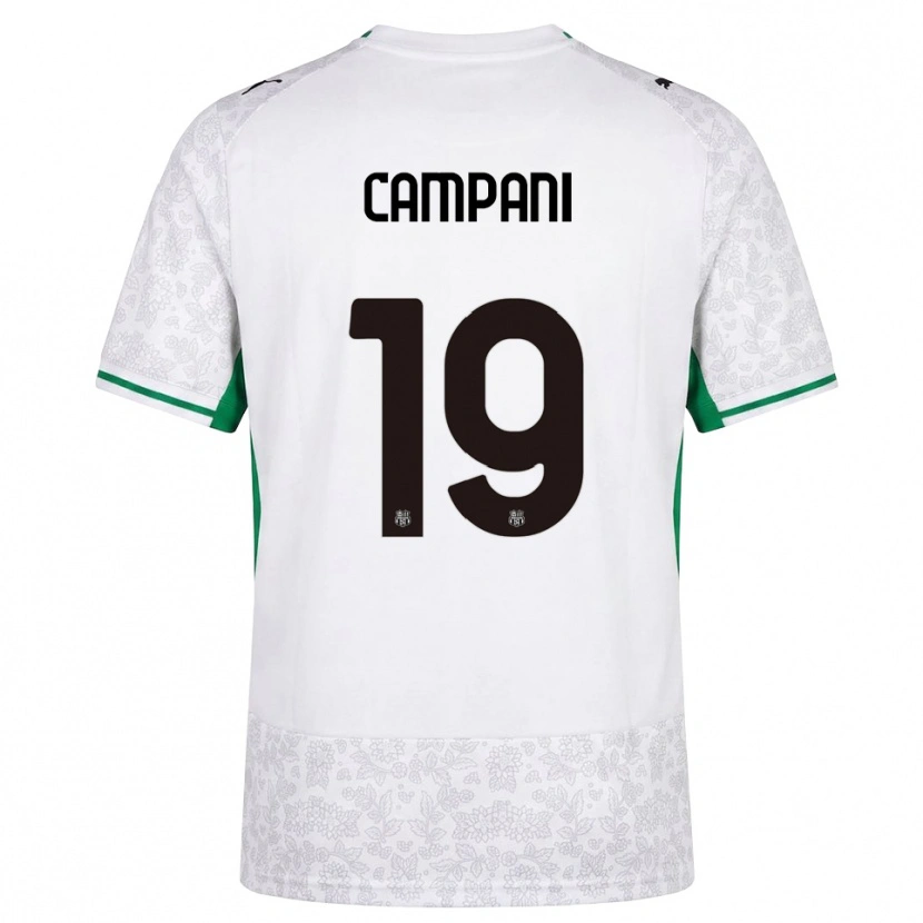 Danxen Kvinnor Andrea Campani #19 Vit Svart Grön Bortatröja Matchtröjor 2026/27 Tröjor T-Tröja