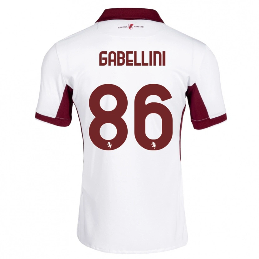 Danxen Kvinnor Tommaso Gabellini #86 Burgundy Vit Röd Bortatröja Matchtröjor 2026/27 Tröjor T-Tröja