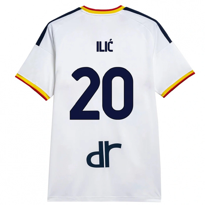 Danxen Kvinnor Ivan Ilić #20 Vit Gul Röd Bortatröja Matchtröjor 2026/27 Tröjor T-Tröja