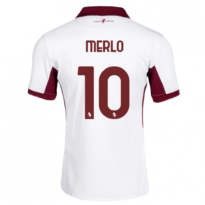Danxen Kvinnor Mattia Merlo #10 Burgundy Vit Röd Bortatröja Matchtröjor 2026/27 Tröjor T-Tröja