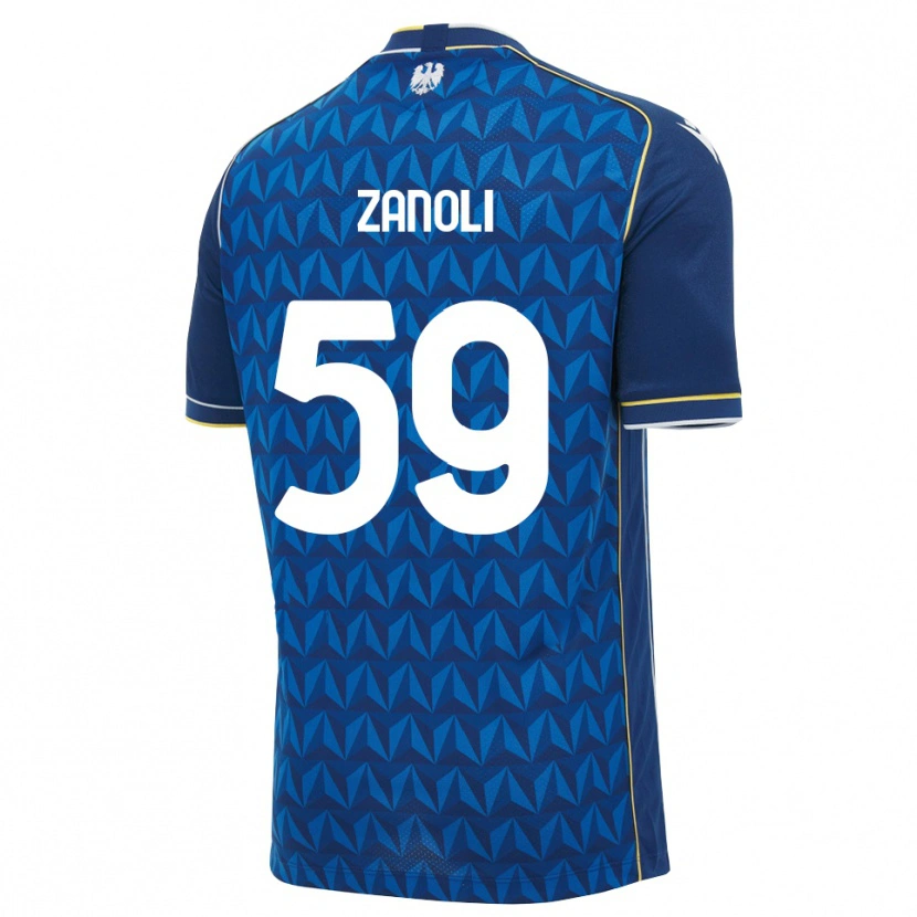 Danxen Kvinnor Alessandro Zanoli #59 Kunglig Blå Vit Blå Bortatröja Matchtröjor 2026/27 Tröjor T-Tröja