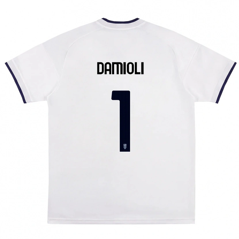 Danxen Kvinnor Mattia Damioli #1 Vit Röd Kunglig Blå Bortatröja Matchtröjor 2026/27 Tröjor T-Tröja