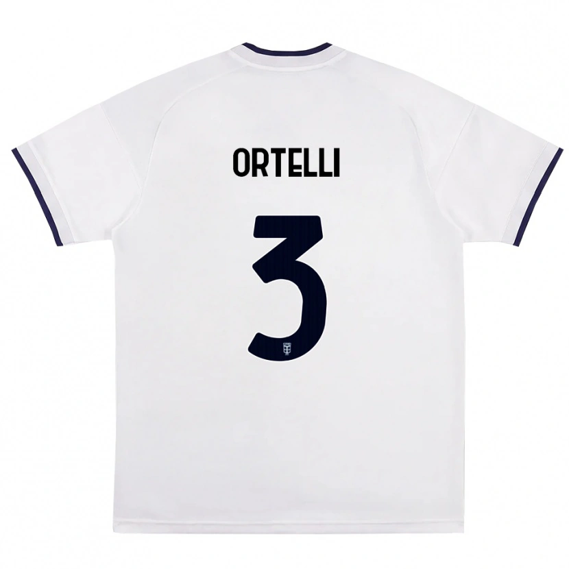 Danxen Kvinnor Manuel Ortelli #3 Vit Röd Kunglig Blå Bortatröja Matchtröjor 2026/27 Tröjor T-Tröja