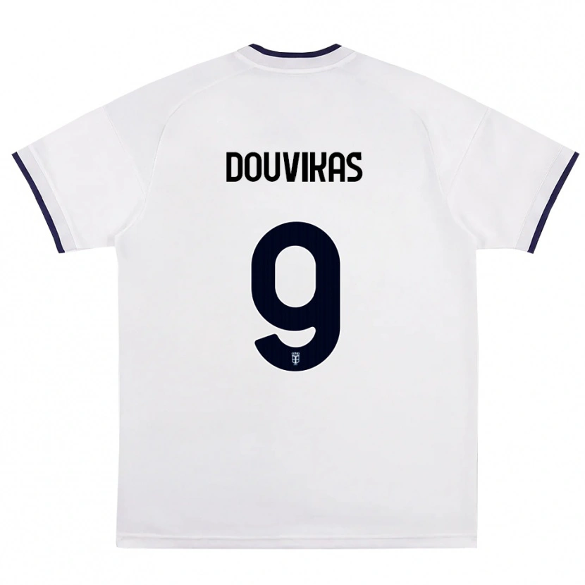 Danxen Kvinnor Anastasios Douvikas #9 Vit Röd Kunglig Blå Bortatröja Matchtröjor 2026/27 Tröjor T-Tröja