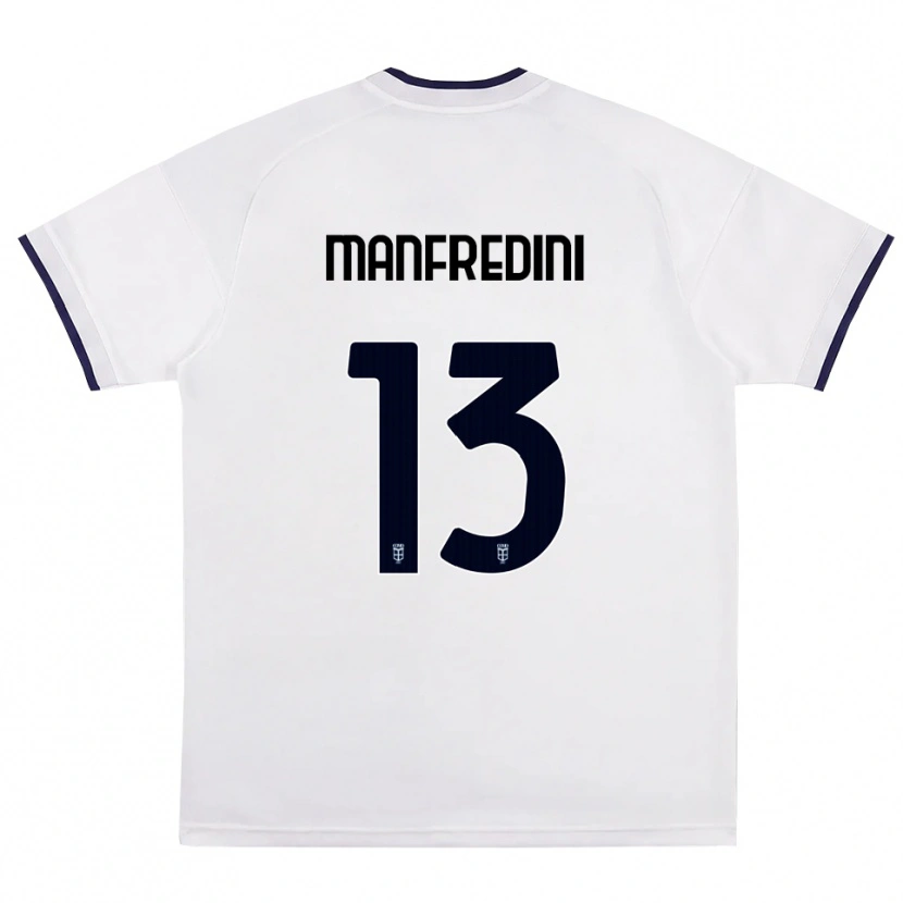 Danxen Kvinnor Matteo Manfredini #13 Vit Röd Kunglig Blå Bortatröja Matchtröjor 2026/27 Tröjor T-Tröja