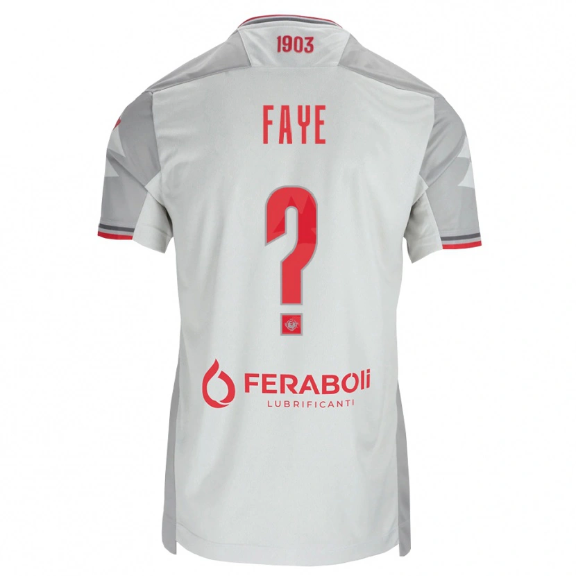 Danxen Kvinnor Nouroudine Faye #0 Grå Vit Röd Bortatröja Matchtröjor 2026/27 Tröjor T-Tröja