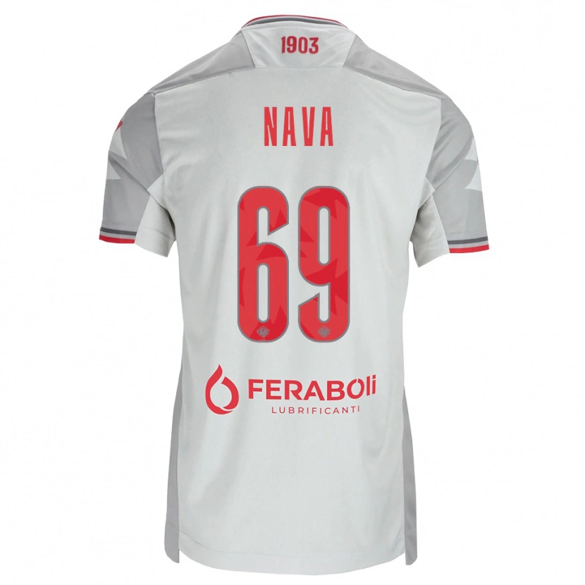Danxen Kvinnor Lapo Nava #69 Grå Vit Röd Bortatröja Matchtröjor 2026/27 Tröjor T-Tröja
