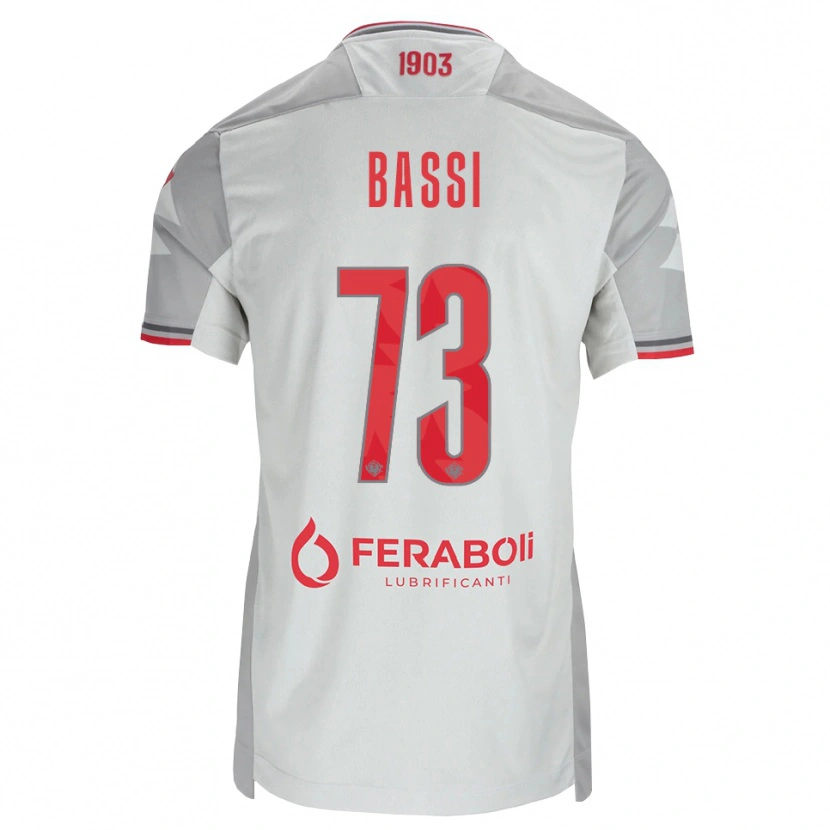 Danxen Kvinnor Emanuele Bassi #73 Grå Vit Röd Bortatröja Matchtröjor 2026/27 Tröjor T-Tröja