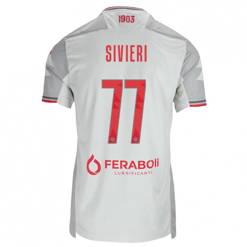 Danxen Kvinnor Lorenzo Sivieri #77 Grå Vit Röd Bortatröja Matchtröjor 2026/27 Tröjor T-Tröja