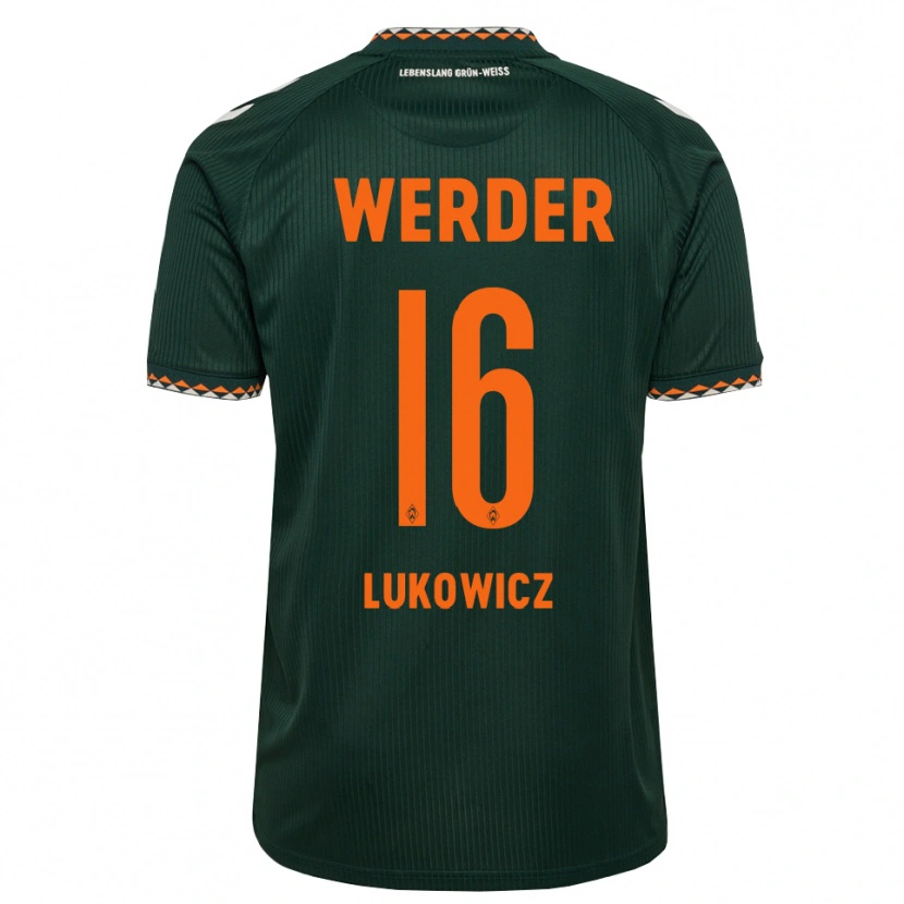 Danxen Kvinnor Maik Lukowicz #16 Mörkgrön Orange Vit Bortatröja Matchtröjor 2026/27 Tröjor T-Tröja