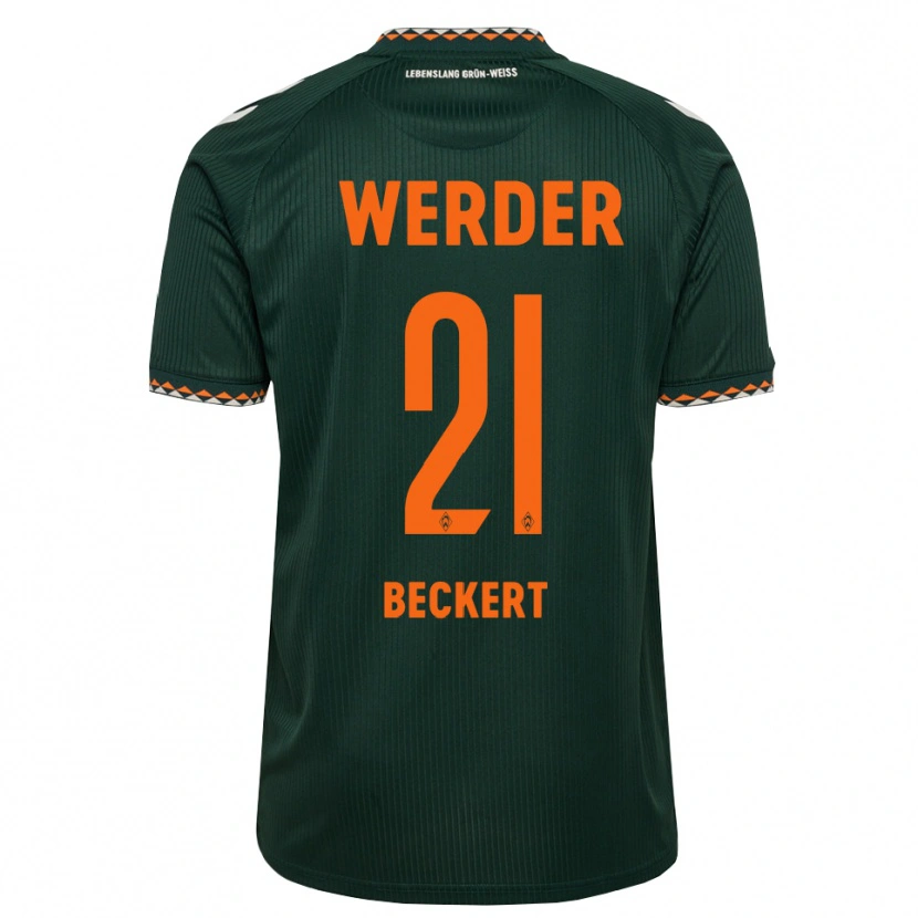 Danxen Kvinnor Jonathan Beckert #21 Mörkgrön Orange Vit Bortatröja Matchtröjor 2026/27 Tröjor T-Tröja