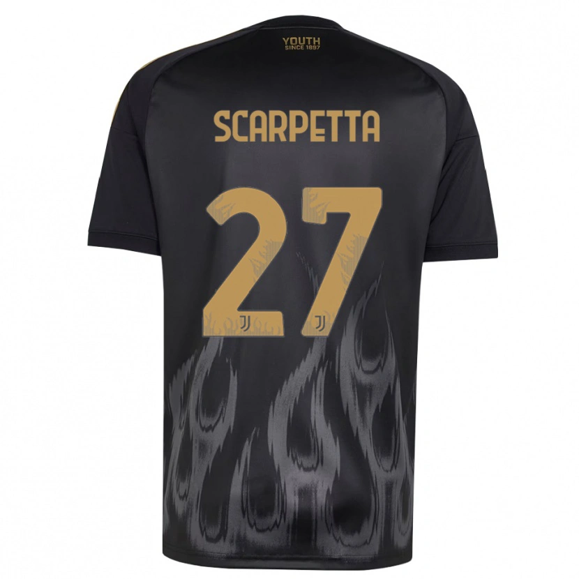 Danxen Kvinnor Jacopo Scarpetta #27 Svart Brun Tredjesatsen Matchtröjor 2026/27 Tröjor T-Tröja