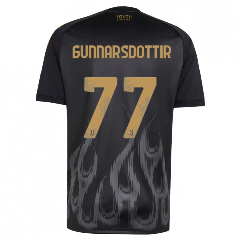 Danxen Kvinnor Sara Bjork Gunnarsdottir #77 Svart Brun Tredjesatsen Matchtröjor 2026/27 Tröjor T-Tröja