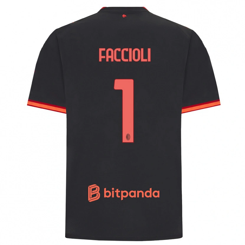 Danxen Kvinnor Pietro Faccioli #1 Svart Röd Tredjesatsen Matchtröjor 2026/27 Tröjor T-Tröja