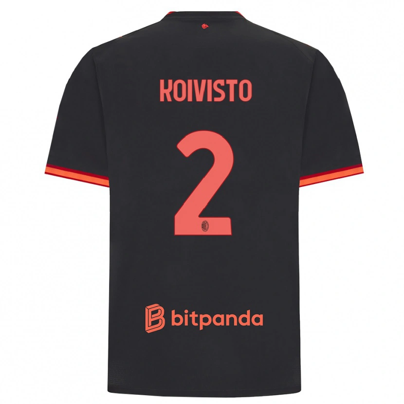 Danxen Kvinnor Emma Koivisto #2 Svart Röd Tredjesatsen Matchtröjor 2026/27 Tröjor T-Tröja